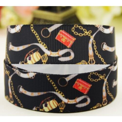 22mm 25mm 38mm 75mm Bead Chain Cartoon printed Grosgrain Ribbon party decoration 10 Yards X-02938