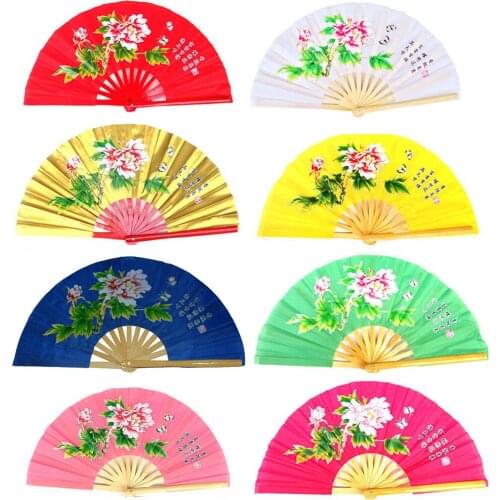 8pcs Wholesale Peony Butterfly Chinese Kung Fu Tai Chi Dancing Original Frame Bamboo Fan