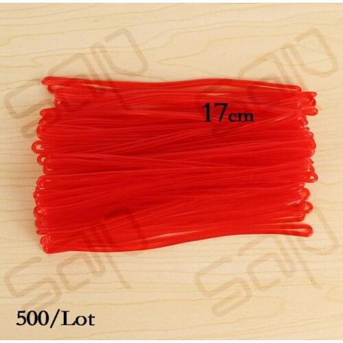 SAP backpack accessories 17cm red silicone/pvc travel tag attached red vinyl loop Lot of 500 (WL005-clear red-500)