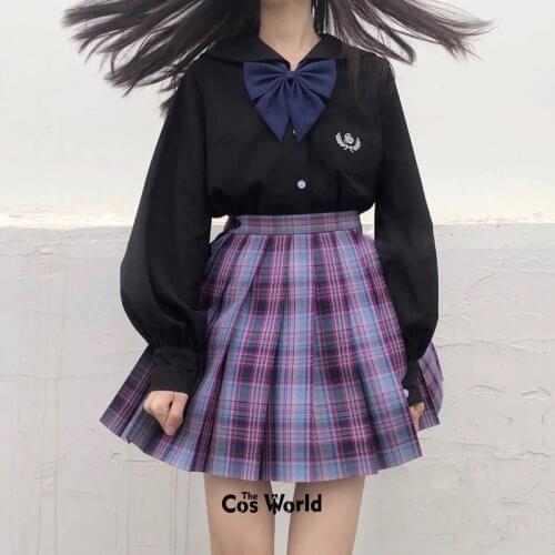 [Allstar Girls] Girls Summer High Waist Pleated Skirts Plaid Skirts Women Dress For JK School Uniform Students Cloths