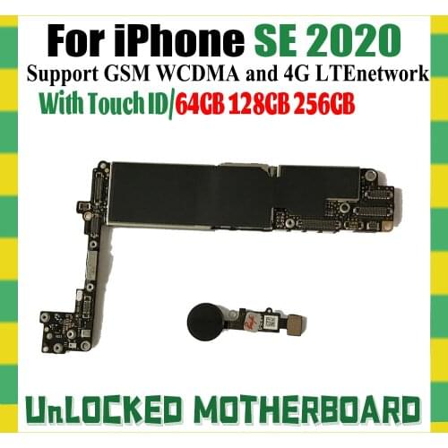Free iCloud For iPhone SE 2020 Unlocked Motherboard 64gb Mainboard With System 256gb Logic Board 128gb Full Function Replace