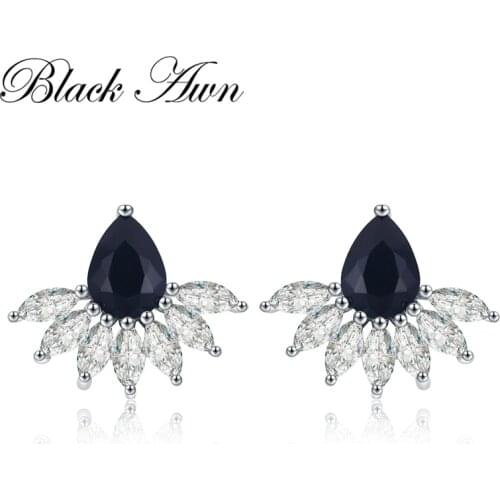 [BLACK AWN] 925 Sterling Silver Jewelry Stud Earrings for Women Fine Jewelry Jellyfish Boucle D'oreille I080