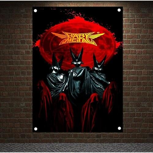Large Music Illustrated Rock Band Posters Wall Stickers High Grade Canvas Art Banners Flags Home Decor Scary Bloody BABYMETAL