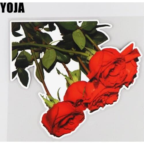YOJA 20.5×18.3CM Rose Flower Romantic Decoration Body Stickers Personality Cartoon Car Accessories 19B-0073