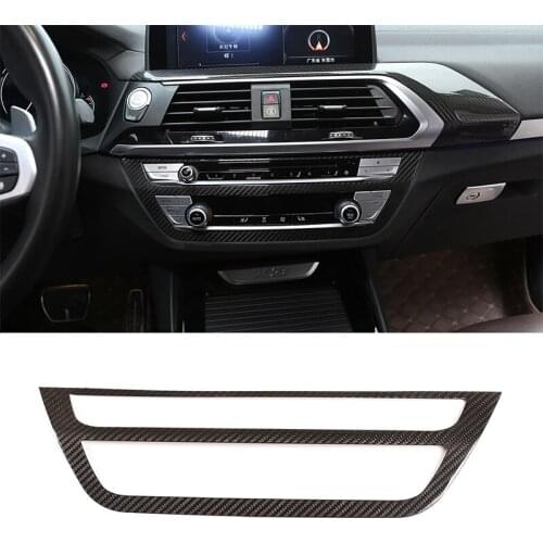 For BMW X3 X4 G01 G02 2017-2021 Real Carbon Fiber Central Control Air Conditioning Button Decorative Panel Stickers Accessories