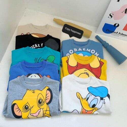 Boys Girls Pullovers 2-8Y Cartoon Pattern Autumn Winter Outwear Children Sweatshirts for Kids Clothes Baby Boys Girls Hoodies