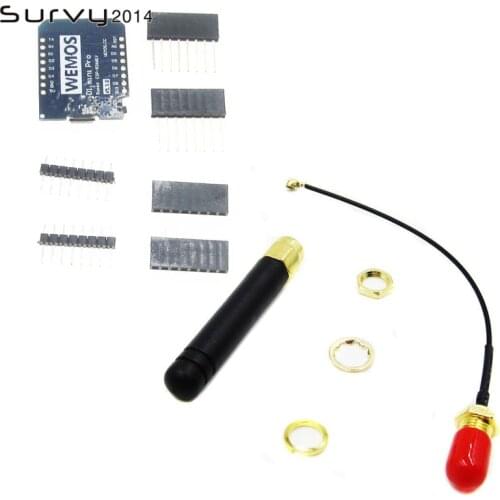 For WeMos D1 Mini Pro 16M Bytes External Antenna Connector ESP8266 WIFI Module Board Micro USB With Antenna diy electronics