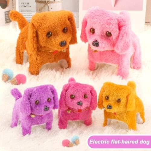 1PCS Electric Toy Soft Realistic Dog Plush Walking Glowing Barking Interactive Funny Simulation Moving Plush Stuffed Doll Toys