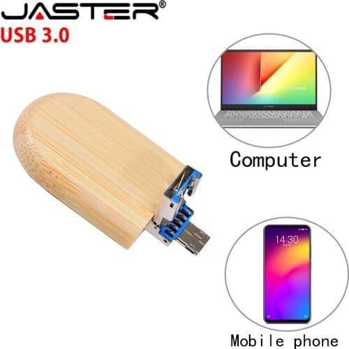 JASTER new wooden+ boxed USB 3.0 flash drive pendrive 4GB 16GB 32GB 64GB 128GB U disk gift( free LOGO)2 in 1 interface