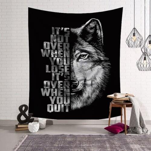 Cartoon wolf wall Tapestry room decor aesthetic hanging cloth 3d print animal home decoration wall cover tablecloth Polyester