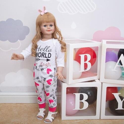 New Arrival KEIUMI Gold Wave Hair Stand reborn Baby Dolls 78 CM Smiling Huge Toddler Girl 3-4 Years Kids Present High Quality To