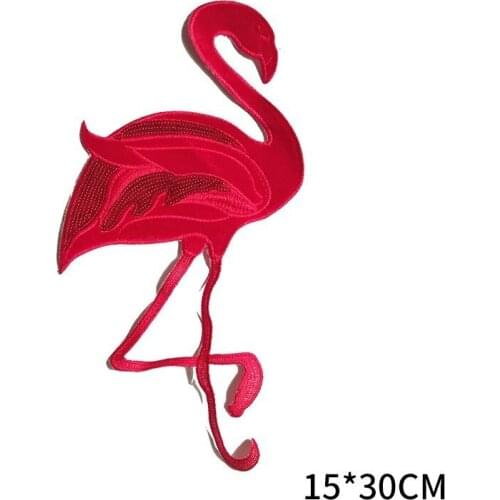 New Summer Flamingo Patches For Clothing T - shirt Sewing Badges Stickers DIY Iron on Applique Embroidered Stripes for Needlewor
