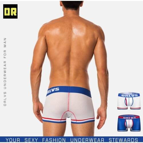 ORLVS Brand Men Underwear Gay Boxershort Male Underpants Breathable Comfortable Boxershort Nylon Men Panties Cueca Homme Boxers