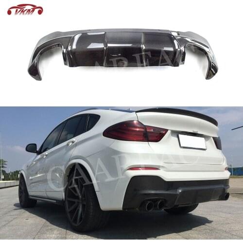 For BMW X4 F26 Carbon Fiber Rear Diffuser Spoiler For BMW X4 F26 M-Sport 2014-2017 3D Style FRP Back Bumper Lip Protector