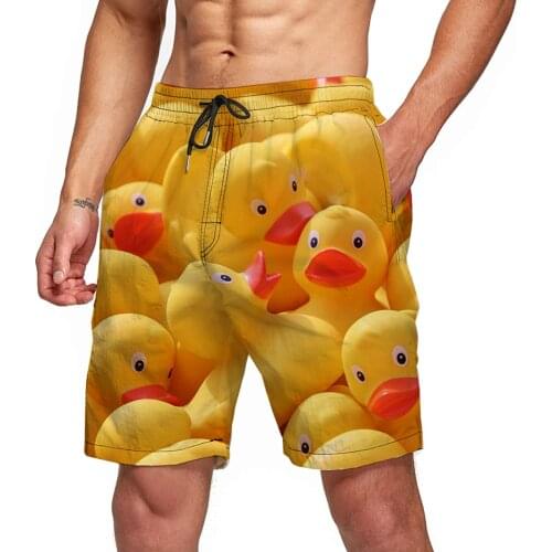 Toys Graphic Beach Shorts For Men 3D Pattern Little Yellow Duck Boardshorts Men/Women Short Pants