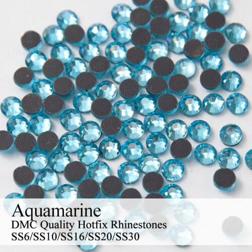 Polaris SS6-SS30 Machine Cut Aquamarine Strass DMC Hotfix Rhinestones For Garment Accessories