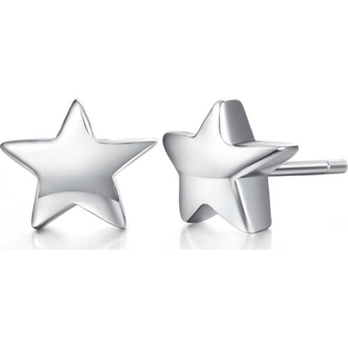 New Five Star Sterling Silver 925 Ear Studs Nose Earring For Women Girl Pin 20pcs/box Wholesale Free Shipping