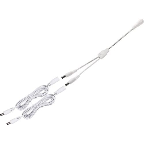 1 to 2 Way 5.5 X 2.1mm female dc connector transfer to 2 Port 5.5 X 2.1 male DC connector