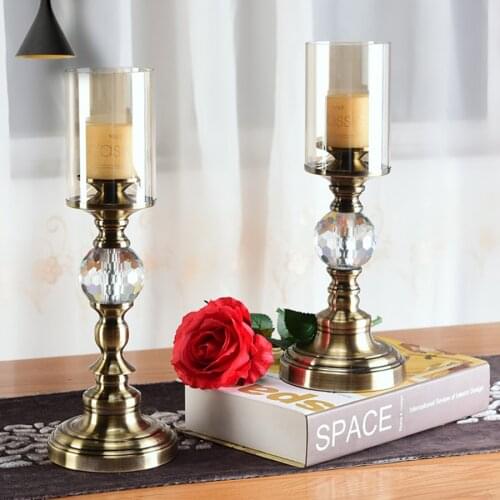 Modern Crystal Candle Holders Lot Gold Glass Candle Holder Wedding Decorations Nordic Crystal Candelabra Centerpieces Moro Metal