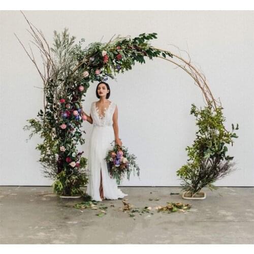 Outdoor Wedding round ring backdrop double arch stand arch arc wedding party decoration stage background circle arch door
