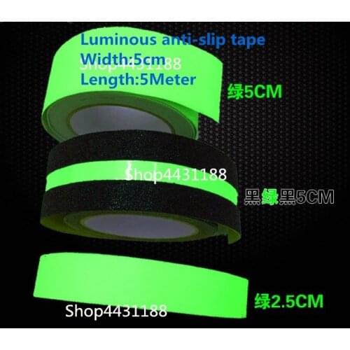 High quality 1pcs 50mmx5m Luminous anti-slip adhesive frosted tape for Stage stairway exit passage rough Emery surface