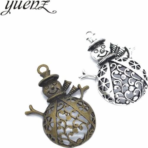 YuenZ 3pcs Antique Silver color Snowman Charm For Jewelry Making Necklace Handmade Crafts 45*33mm I156
