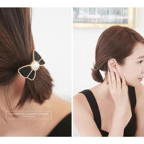 120pcs/lot DIY Simple Multi Paillette Pearl Bowknot Hair Bands Elasticity Rubber Band Hair Styling Tools Accessories HA1217