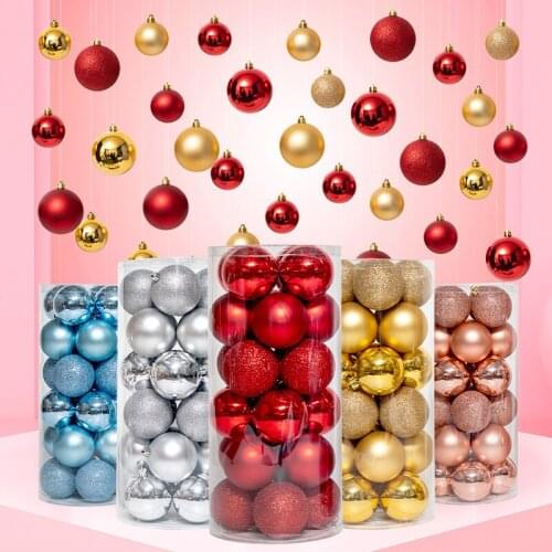 24pcs/lot Christmas Tree Balls Decoration Christmas Ball Bright Ball Christmas Tree Party Pendants Ceiling Hanging Decoration
