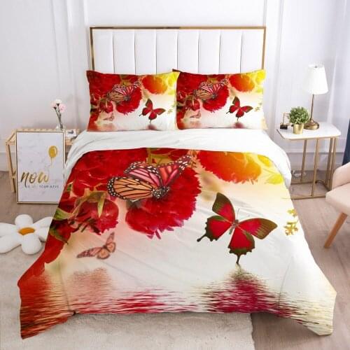3D Flower Design Duvet Cover Set Bedding Sets Quilt Covers Sets Comforter Case King Queen Full Twin Size Bedclothes