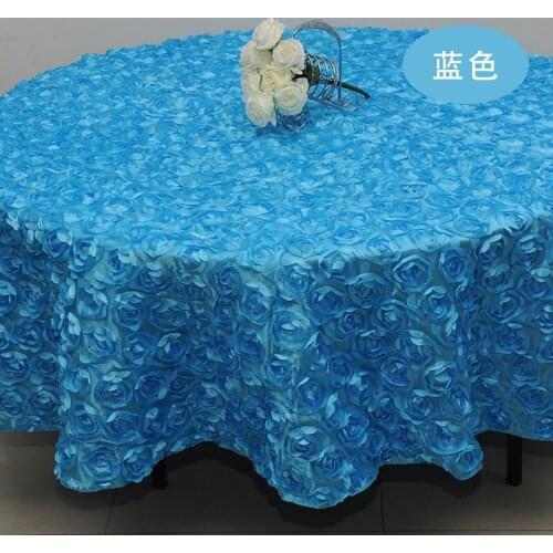 3D Rose Flower Tablecloths 2.6M/102" Wedding Round Table Cloth Overlays Wedding Decoration Banquet Party Table Cover