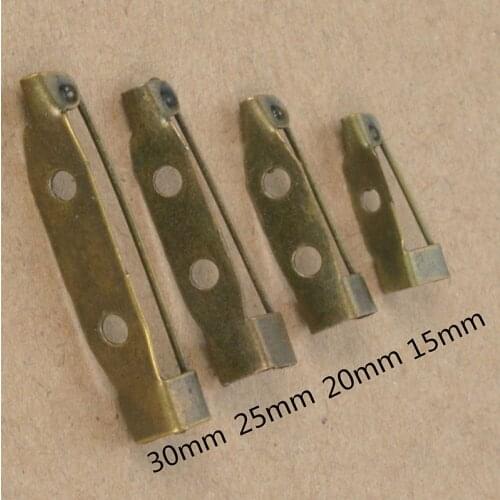 40pcs/lot 15mm 20mm 25mm 30mm Vintage Style Antique Bronze White K Gold Color Brooch Pin Base Blank Settings