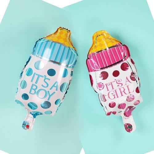 5 pcs 30cm Baby Hundred Day Birthday Party Dress up With Aluminium Foil Balloon Small Baby Bottle Aluminum Foil Balloon