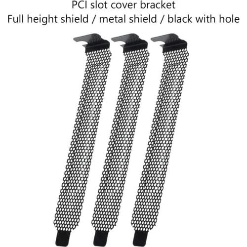 5PCS Graphics Card Bezel Black PCI Slot Covers Metal Dust Filter Blanking Plate With Screw Ferrous Punching Ventilation Baffle