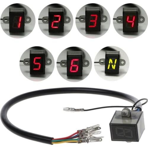 6-Speed Display Motor Gear Indicator Digital Waterproof Indication Universal Off-Road Motocross Light Neutral Spare Parts For