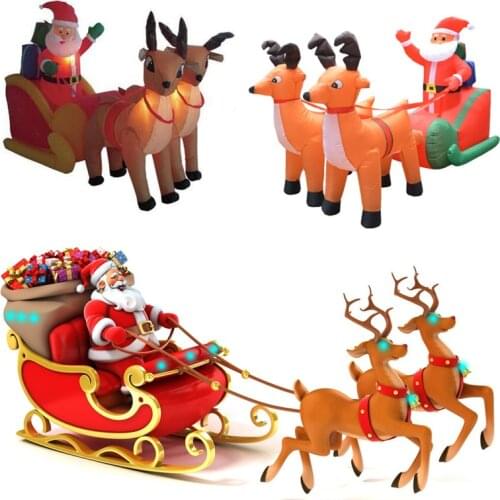 7Foot Christmas Inflatable Toys Deer Cart with Build-in LED Lights Indoor Outdoor Yard Lawn Party Decoration - Cute Fun Xmas