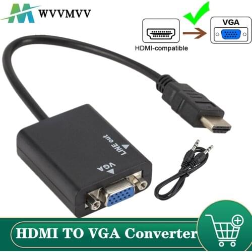 1080P HDMI-compatible to VGA Adapter Digital to Analog Converter Cable For Xbox PS4 PC Laptop TV Box to Projector Displayer HDTV