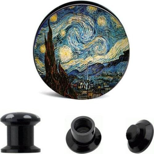 Screw Fit PLugs Acrylic Edward Munch Art Der Schrei Ear Gauge Plug And Tunnel Ear Stretcher Expander
