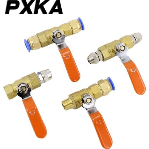 Free shipping Ball valve, air pump, valve, vent valve, switch, through air pipe, quick connector, air compressor 1/2