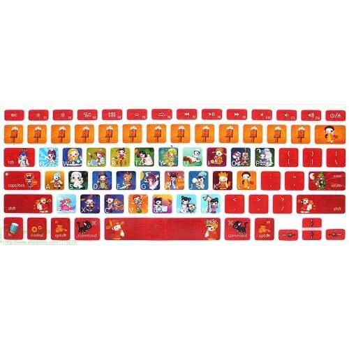 Martial arts cartoon characters Keyboard Cover Silicone Skin for MacBook Air 13.3 for MacBook Pro 13 15 with or w/out Retina