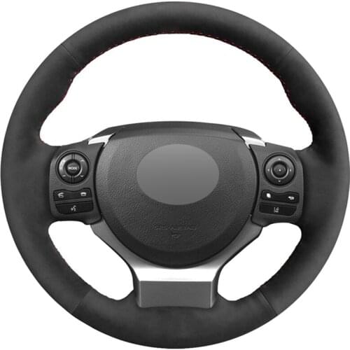 Black Suede Car Steering Wheel Cover For Lexus CT200 IS200t IS250 IS300 IS350 NX200 NX200t NX300 RC200 RC200t RC300 RC300h