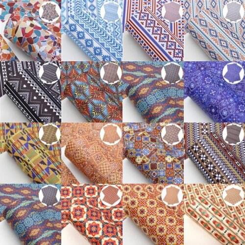 David accessories 20*33cm Paisley Lychee Faux Synthetic Leather Fabric for Bows Patchwork for Bows Bags DIY Materials,1Yc11252
