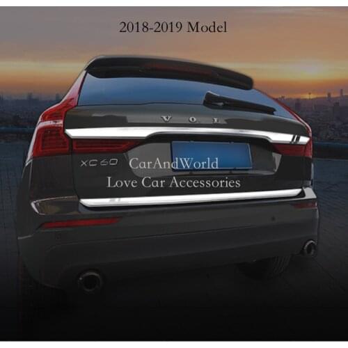 Stainless Steel Car Rear Trunk Cover Trim Decoration Tailgate Frame Garnish Strip for Volvo XC60 2011 2018 2019 Auto Accessories