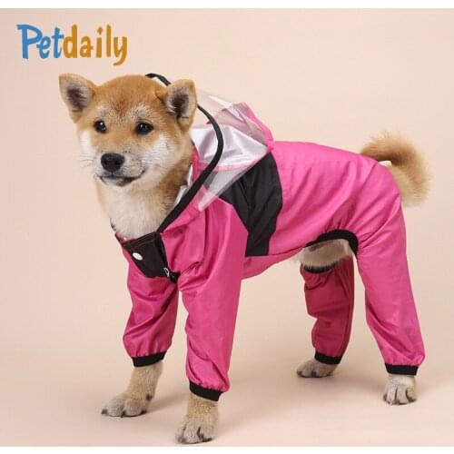 Dog Raincoat For Small/Medium/Large dogs - Transparent PU Waterproof Dog Raincoat With Hood, Puppy Pet Dog Rain Coat/Jacket