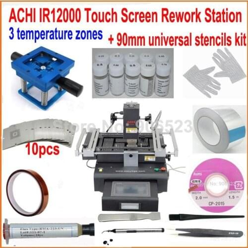 Hot sale ! ACHI IR12000 BGA Repair soldering machine 3 heat zones Rework Station Upgrade from IR PRO V4 with 21pcs gift kit