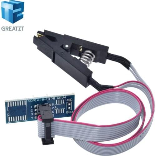 GREATZT New 1Pcs SOIC8 SOP8 Flash Chip IC Test Clips Socket Adpter BIOS/24/25/93 Programmer for arduino