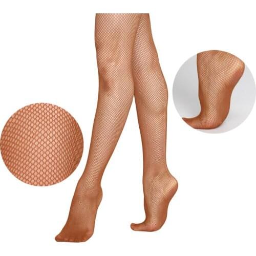 Fishnet Tights Tan Color Latin Dance Tights Ballroom Stocking Adults Black Soft Yarn Footed Fishnet Dancing Pantyhose for Girls