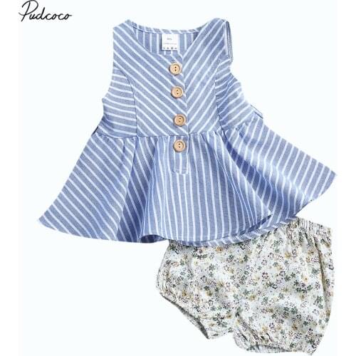 Summer Sunsuit Newborn Infant Baby Girl Clothes Set Shirt Vest Dress Tops Floral Shorts Outfit Set 1-4y