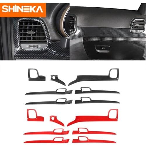 SHINEKA Interior Mouldings For Jeep Grand Cherokee Car Center Console Panel Decoration Stickers For Jeep Grand Cherokee 2011