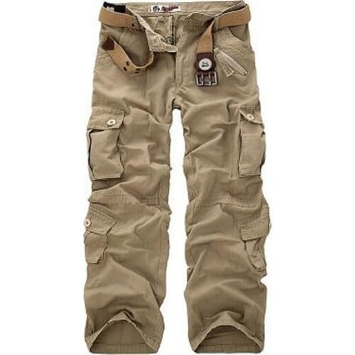 New Camouflage Military Tactical pants men Multi-pocket washed overalls male Baggy cargo pants for men cotton trousers,large 44