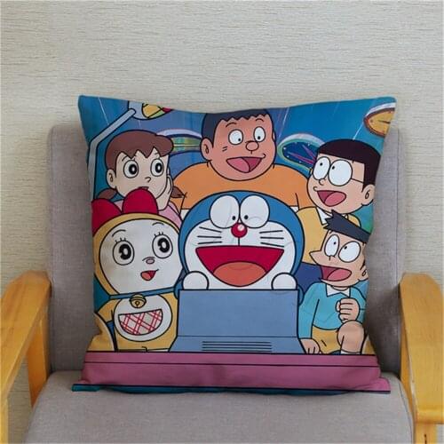 Custom Pillowcase Japan Anime Doraemon Printed Pillowcase Cartoon Cute Robot Cat Cushion Cover for Bed Pillowcase Pillow Case